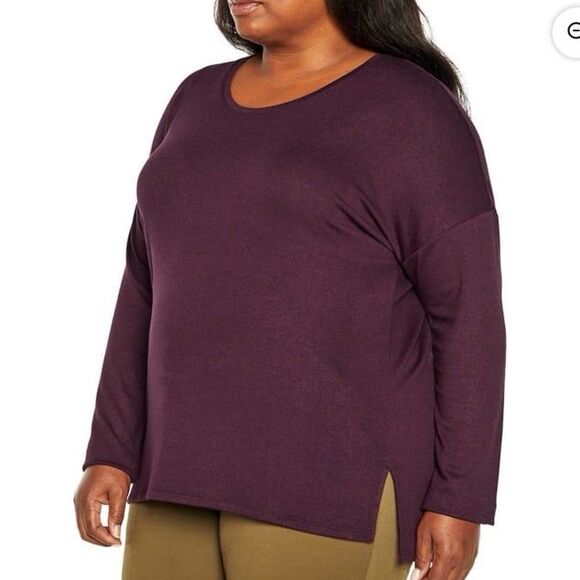 Banana Republic Women's Long Sleeve Scoop Neck Pullover Tunic Top in Purple, XL - Picture 2 of 12
